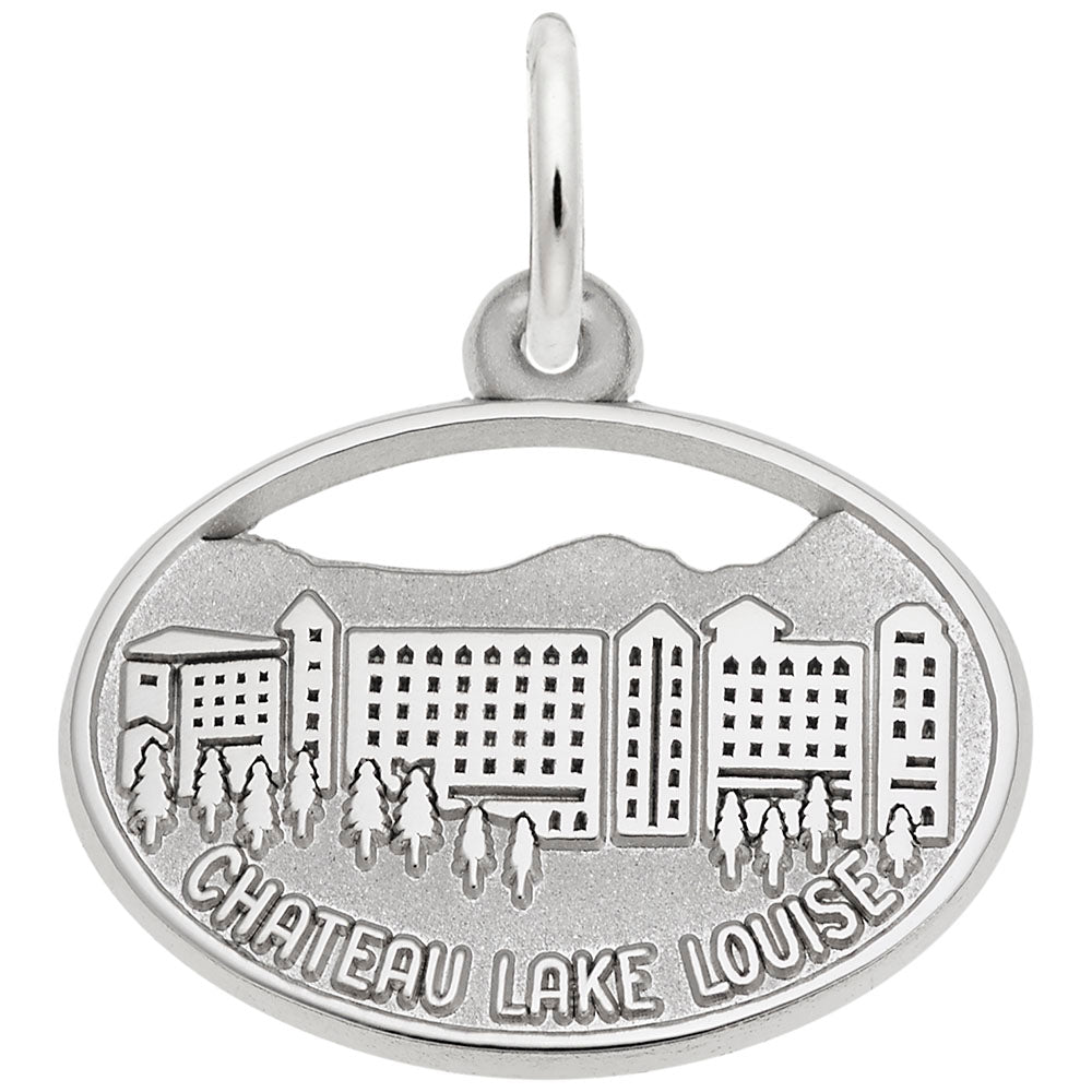 Rembrandt Charm Chateau Lake Louise Oval Disc Charm