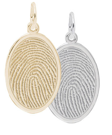 Oval Fingerprint Charm