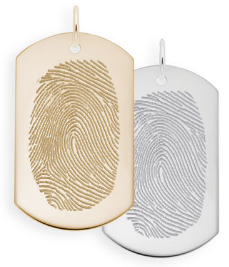 Large Dogtag Fingerprint Charm