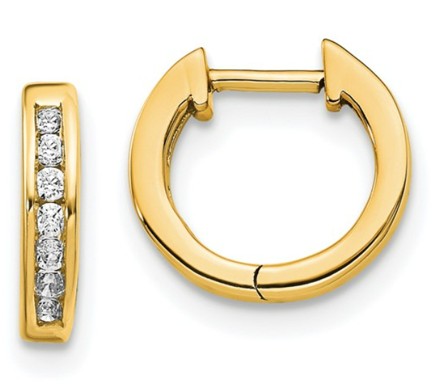 (0.10cttw) Diamond Hinged Hoop Earrings