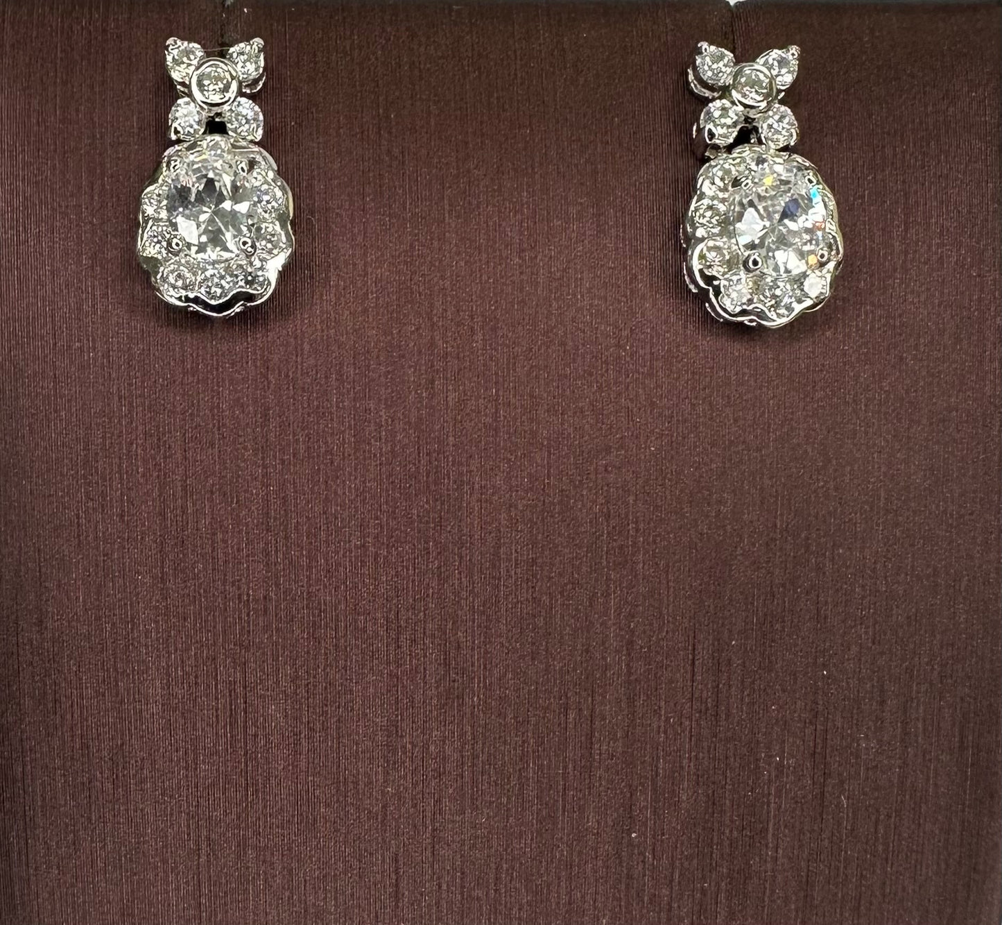 Sterling Silver Oval Cz Stud Earring