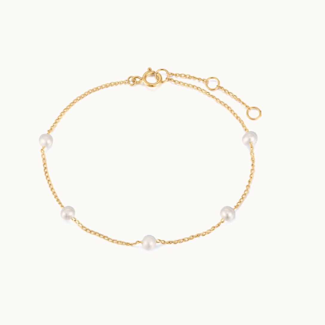 10K Yellow Gold Pearl Bracelet