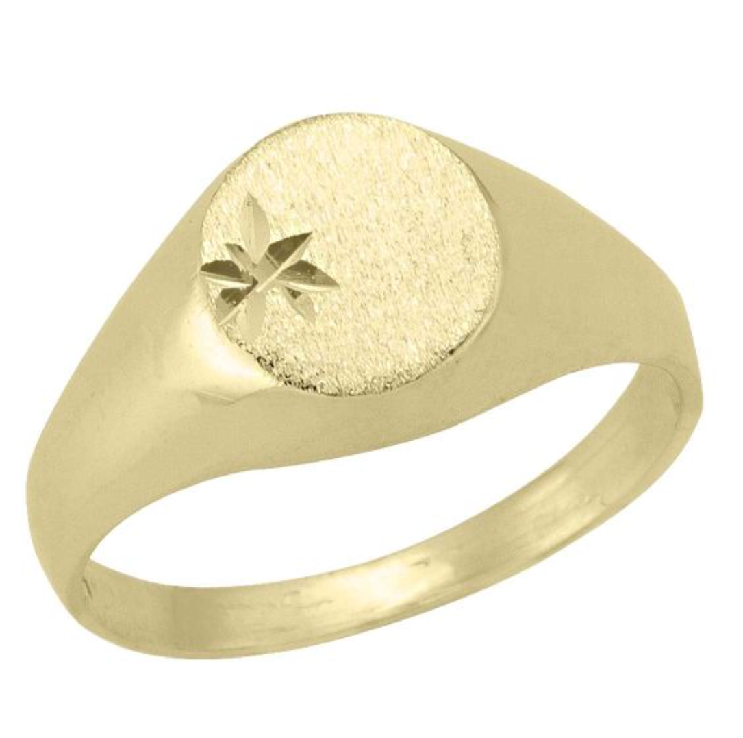 Round Gold Signet Ring