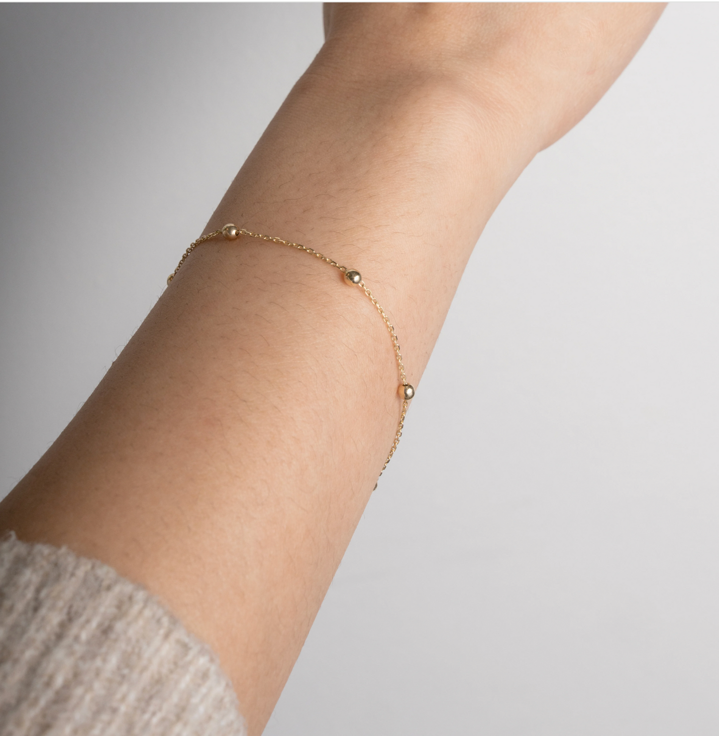 10K Yellow Gold Beaded Bracelet