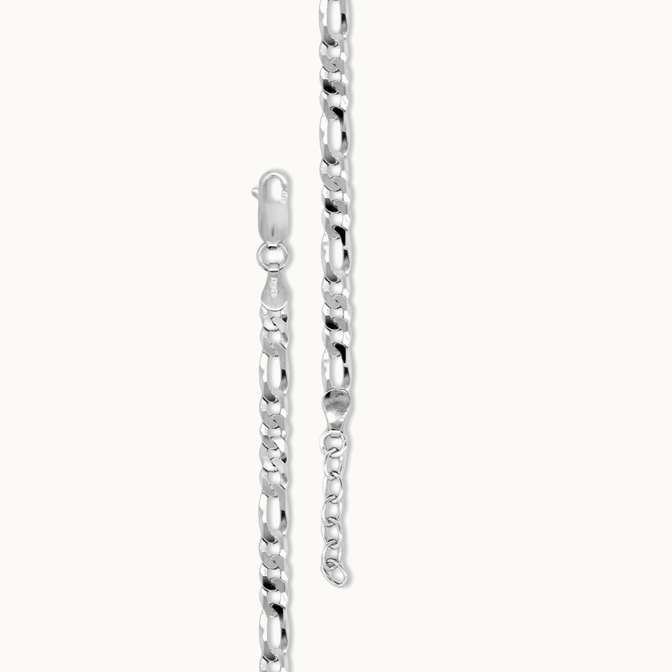 4.3mm Sterling Silver Figaro Bracelet