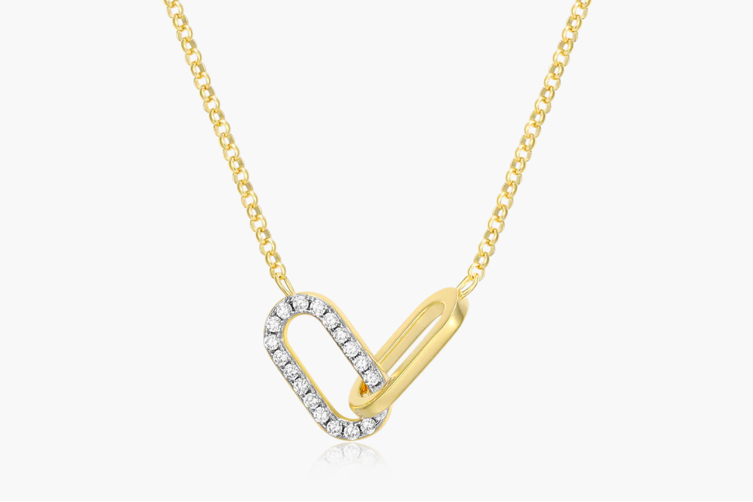 M by Monte Luna Sterling Silver Lab Grown Diamond PaperClip Necklace