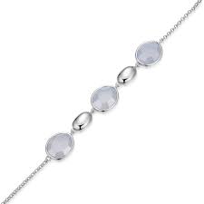 ELLE Sterling Silver Blue Lace Agate Gemstones Bracelet