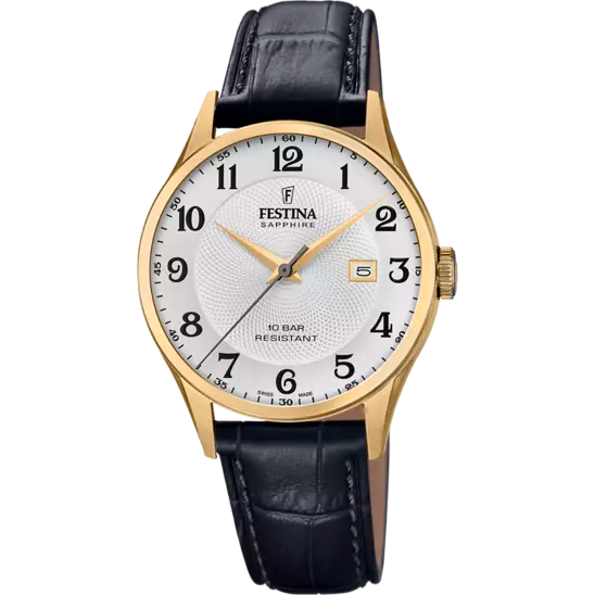 FESTINA SWISS MADE MEN'S LEATHER WATCH F20010/1