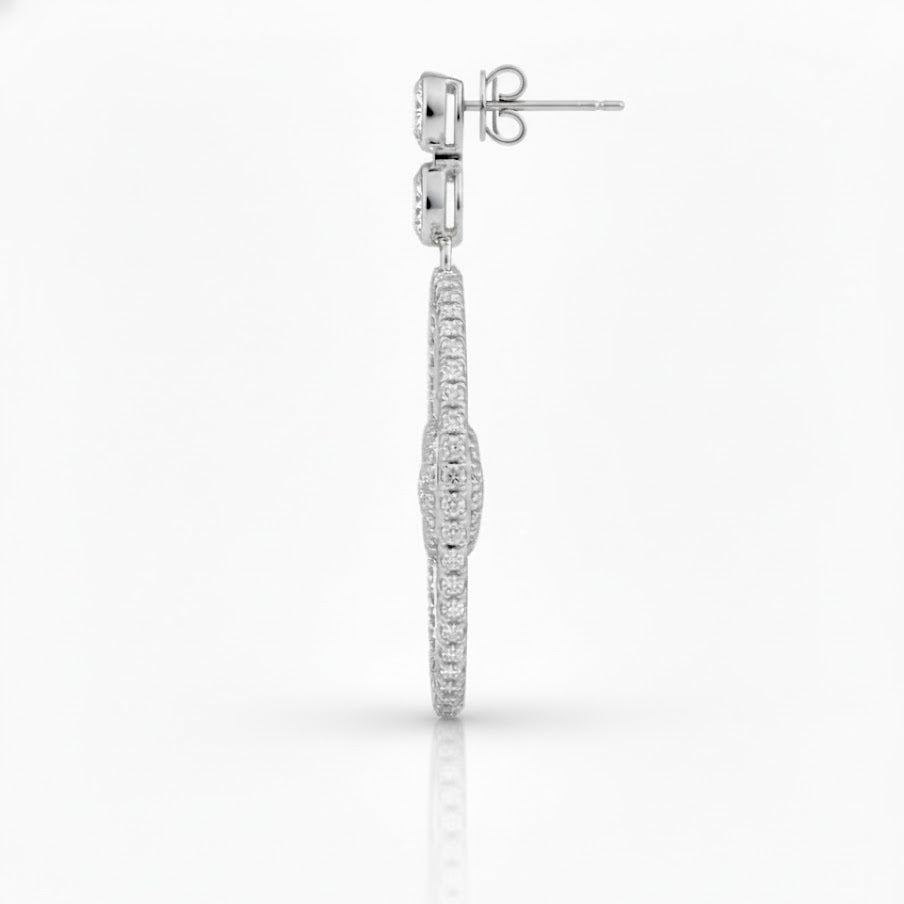 Sterling Silver Triple Oval Earrings