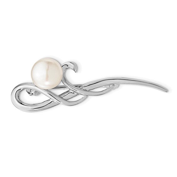 Sterling Silver 8-9mm Freshwater Cultured Pearl Brooch