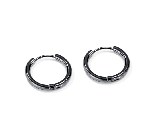 10mm Black Stainless Steel Hoops