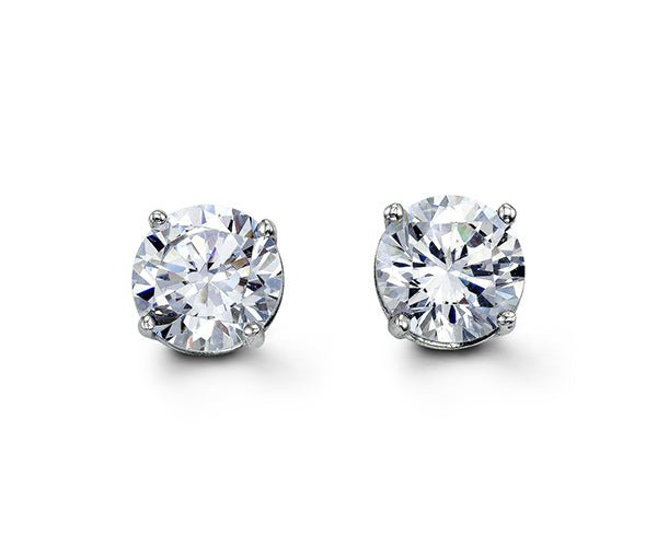 (9mm)Sterling Silver Round Cz Studs