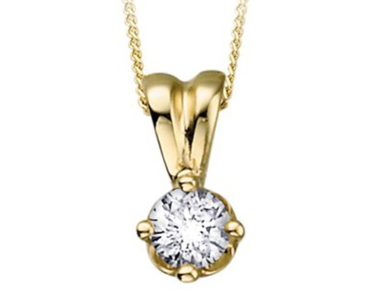 (0.15cttw) Yellowgold Solitaire Necklace