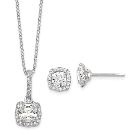 Sterling Silver CZ Necklace online & Earrings Set