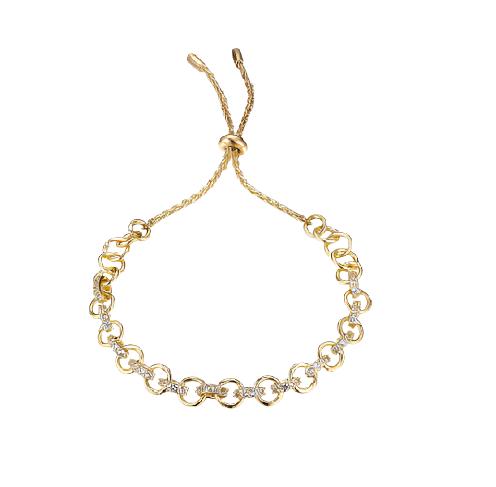 Sterling Silver Gold Plating Adjustable Lariat Bracelet