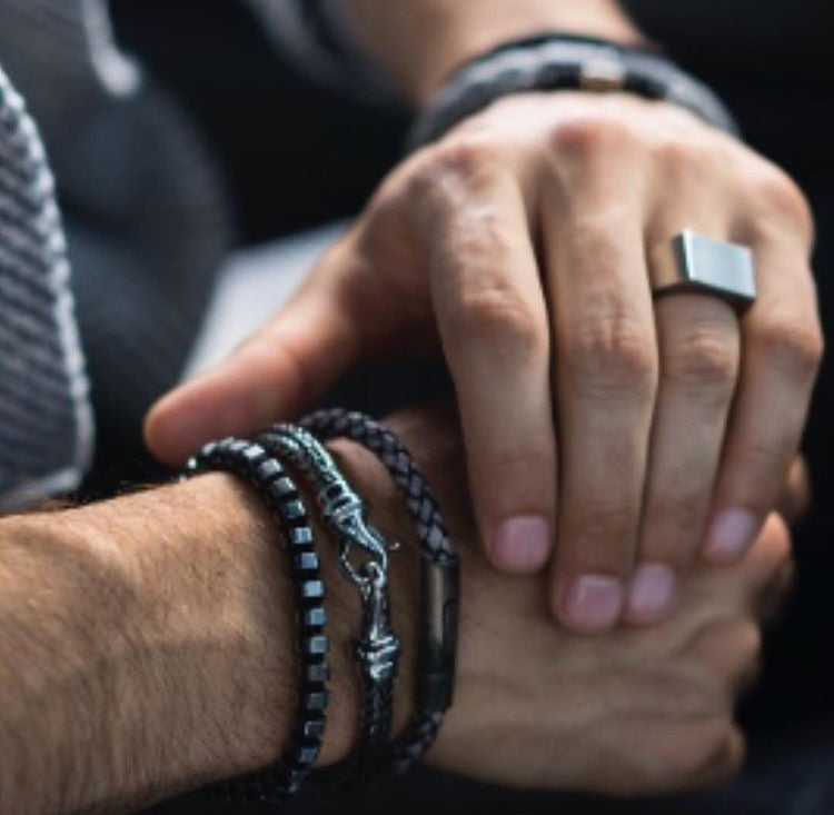 Stainless Steel and Leather Bracelets