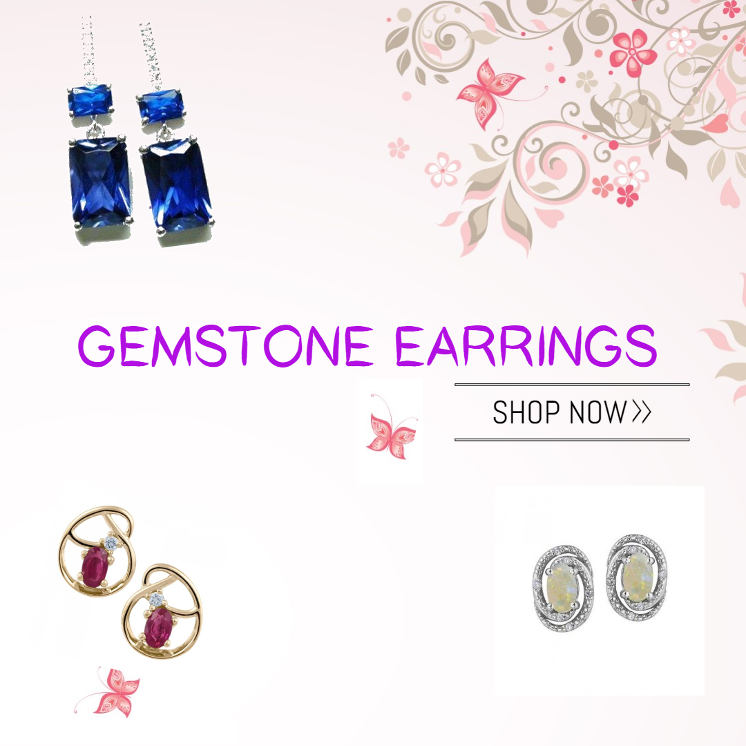 Gemstone Earrings adds Glamour to any outfit, weathers its a stud or hanging earring.  We have something for you