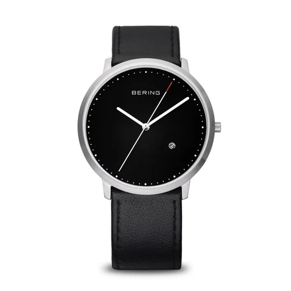 Bering Black Leather Belt Watch with Black Dial | 11139-402