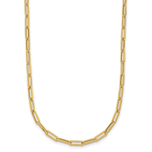 Gold Plating Sterling Silver Paperclip Chain (16-36 inches)