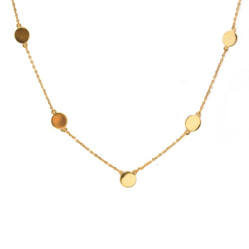 10K Gold Station Disc Necklace