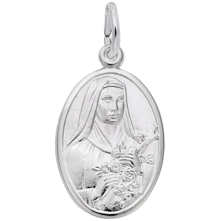 Rembrandt Charms Saint Theresa Oval Disc Charm