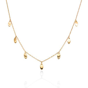 10k Gold Delicate Drop Disc Necklace