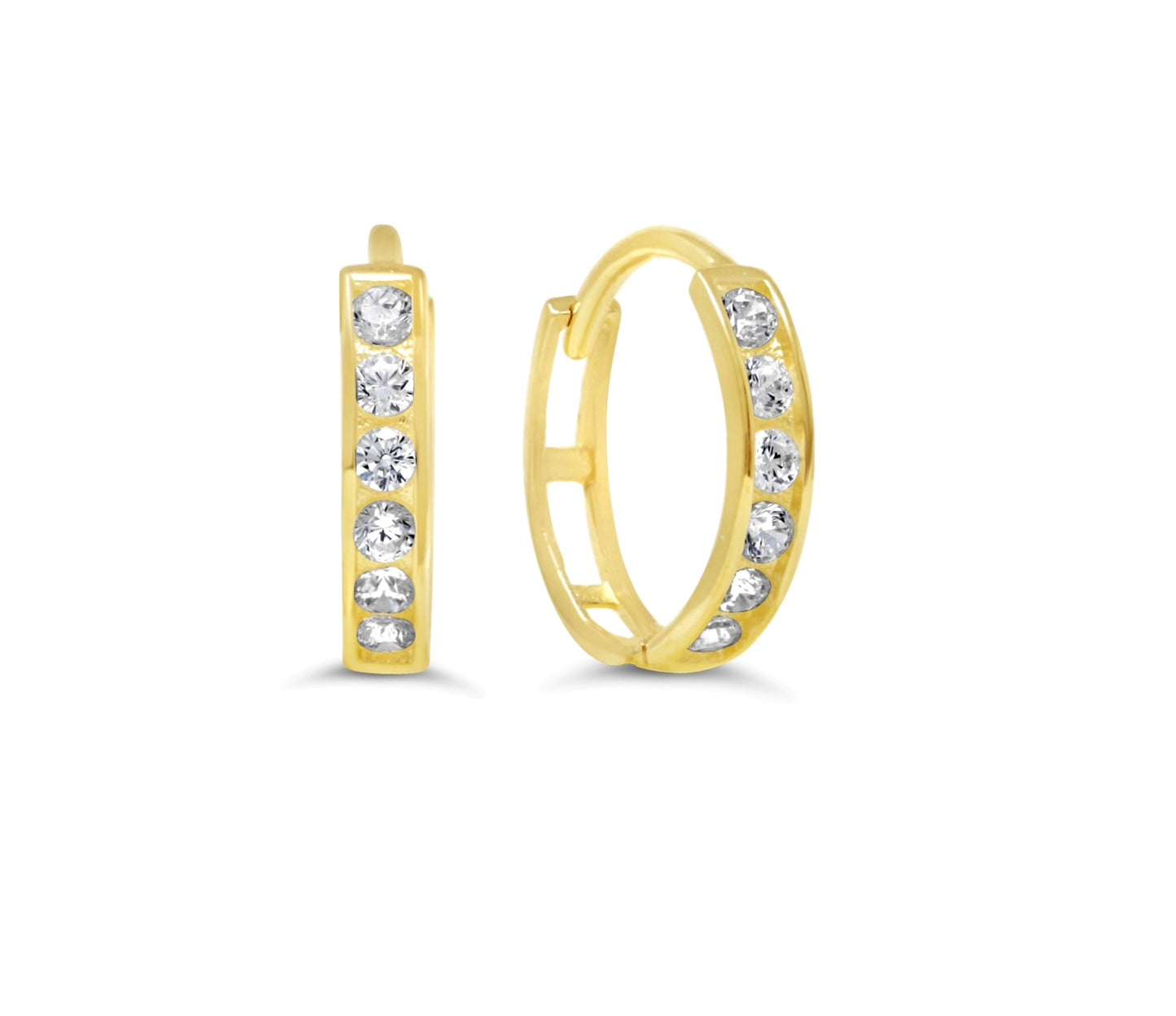 (11mm)WhiteGold  CZ Huggies