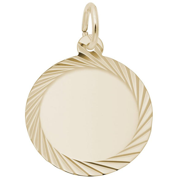 EXTRA SMALL DIAMOND FACETED DISC CHARM GOLD PLATED