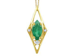 10k Yellow Gold Emerald Necklace