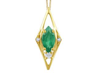 10k Yellow Gold Emerald Necklace