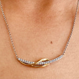 Elle Sterling Silver Bar Necklace with Cubic Zirconia