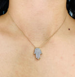 10k Yellow Gold Hamsa Hand Necklace