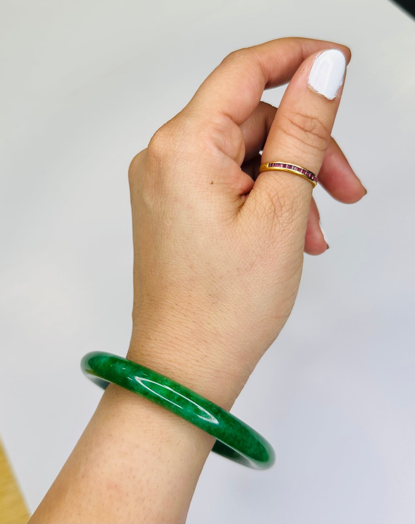 7mm Green Jade Bangle