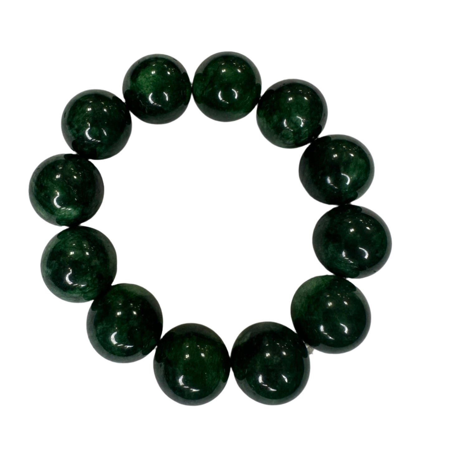 18mm Jade Beaded Bracelet