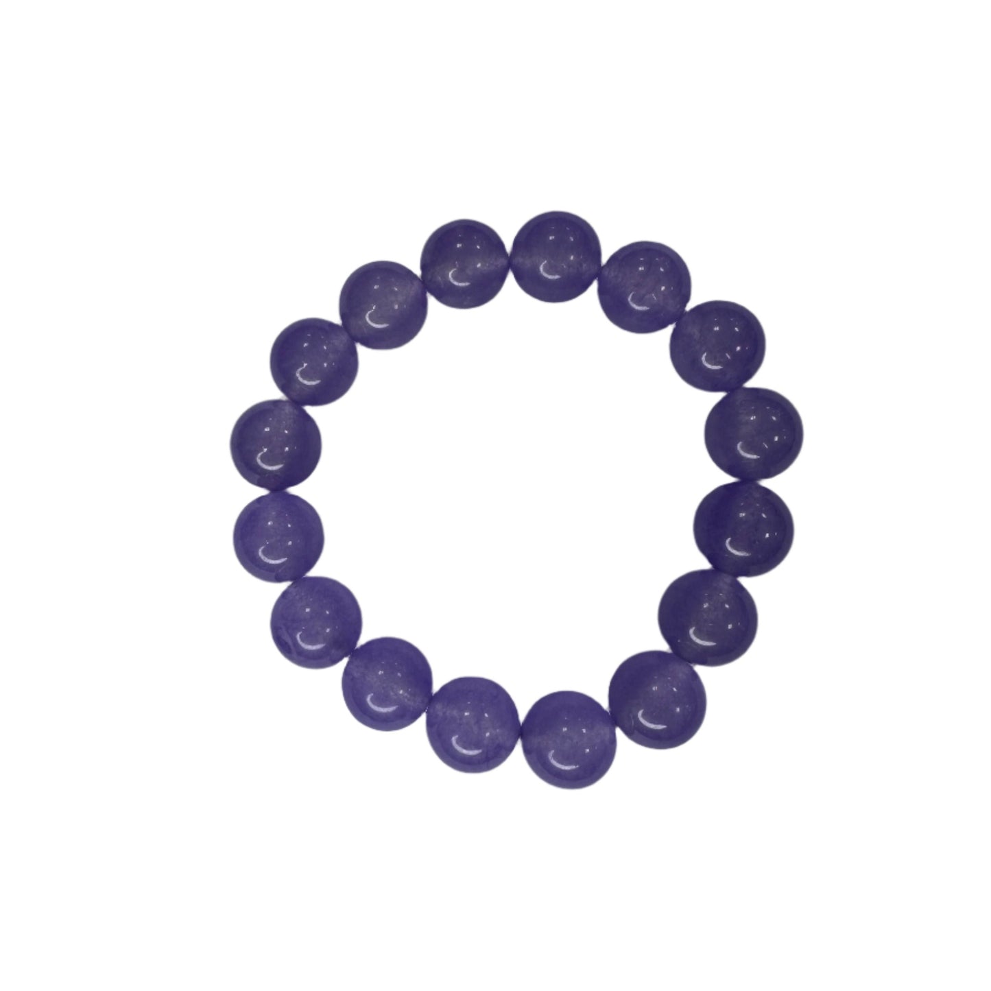 12mm Purple Jade Beaded Bracelet