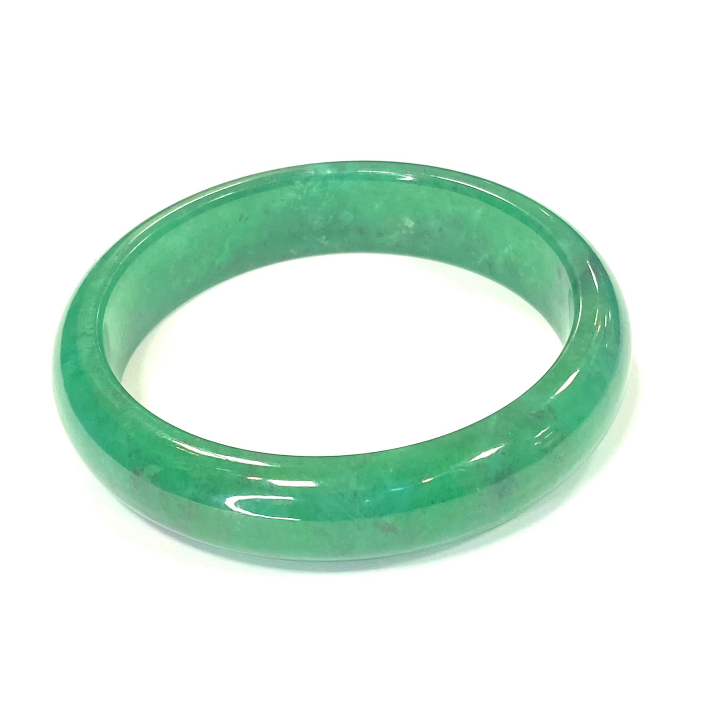 14mm Green Jade Half Round Bangle