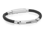5MM Black Leather Cz Bracelet