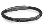 5MM Black Leather Cz Bracelet