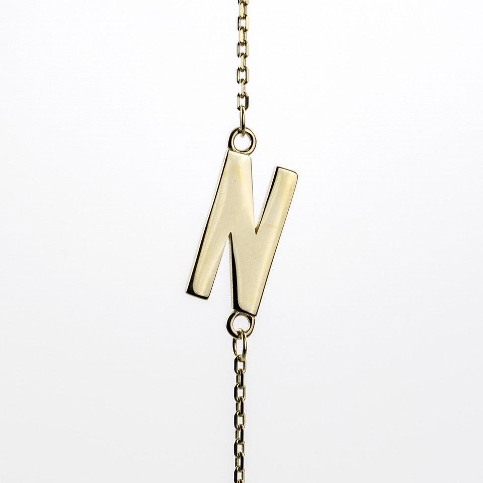 Yellow Gold Initial Necklace