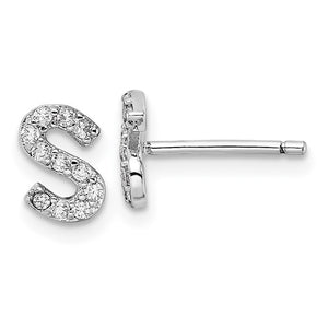 Sterling Silver Initial "S" Stud Earrings
