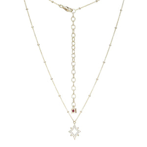 Sterling Silver Rhombus Necklace with Cubic Zirconia