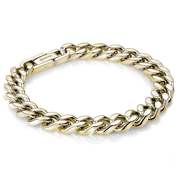 9.4mm Stainless Steel Gold Curb bracelet