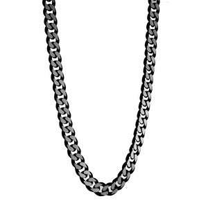 Stainless Steel Black 8.6mm Curb Link Chain