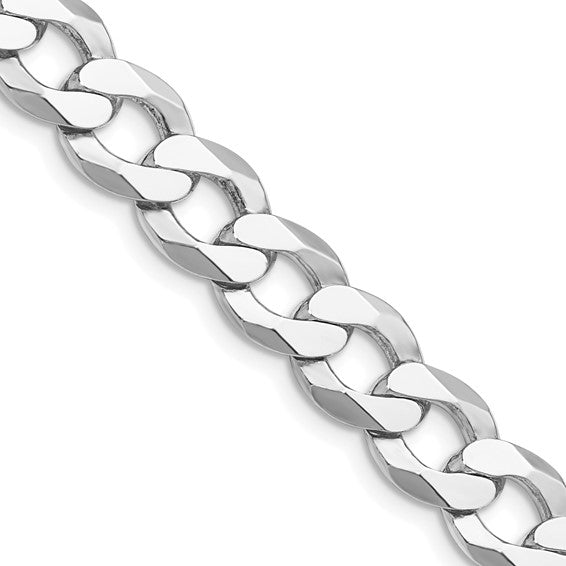 (11MM) Sterling Silver Curb Chain Curb (20-30 inches)