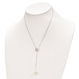 Sterling Silver Pearl Heart Lariat Necklace