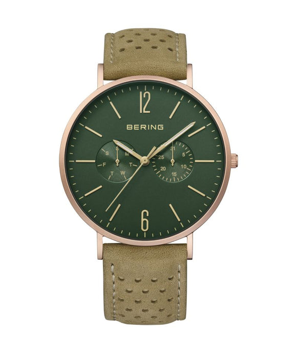 Bering Classic Stainless Steel Watch In Rose Gold/Brown Men Watch | 14240-668