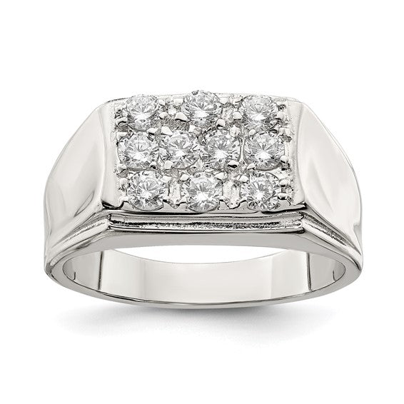 Men's Sterling Silver Cubic Zirconia Ring