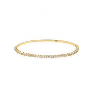 Sterling Silver Cubic Zirconia GoldIp Bangle