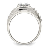 Men's Sterling Silver Fancy Cubic Zirconia Ring