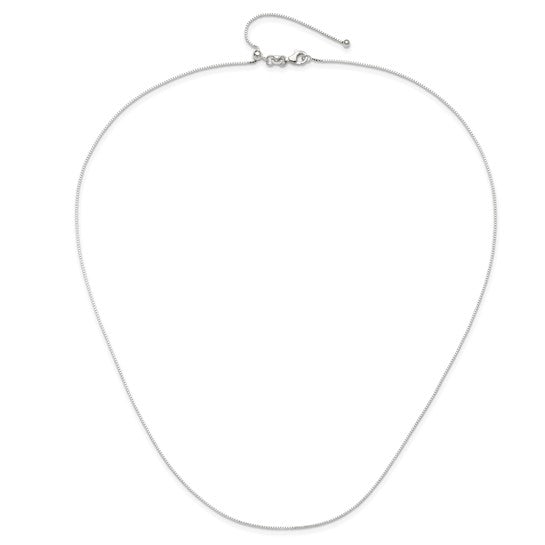 (1.5mm)Sterling Silver Adjustable Box Chain